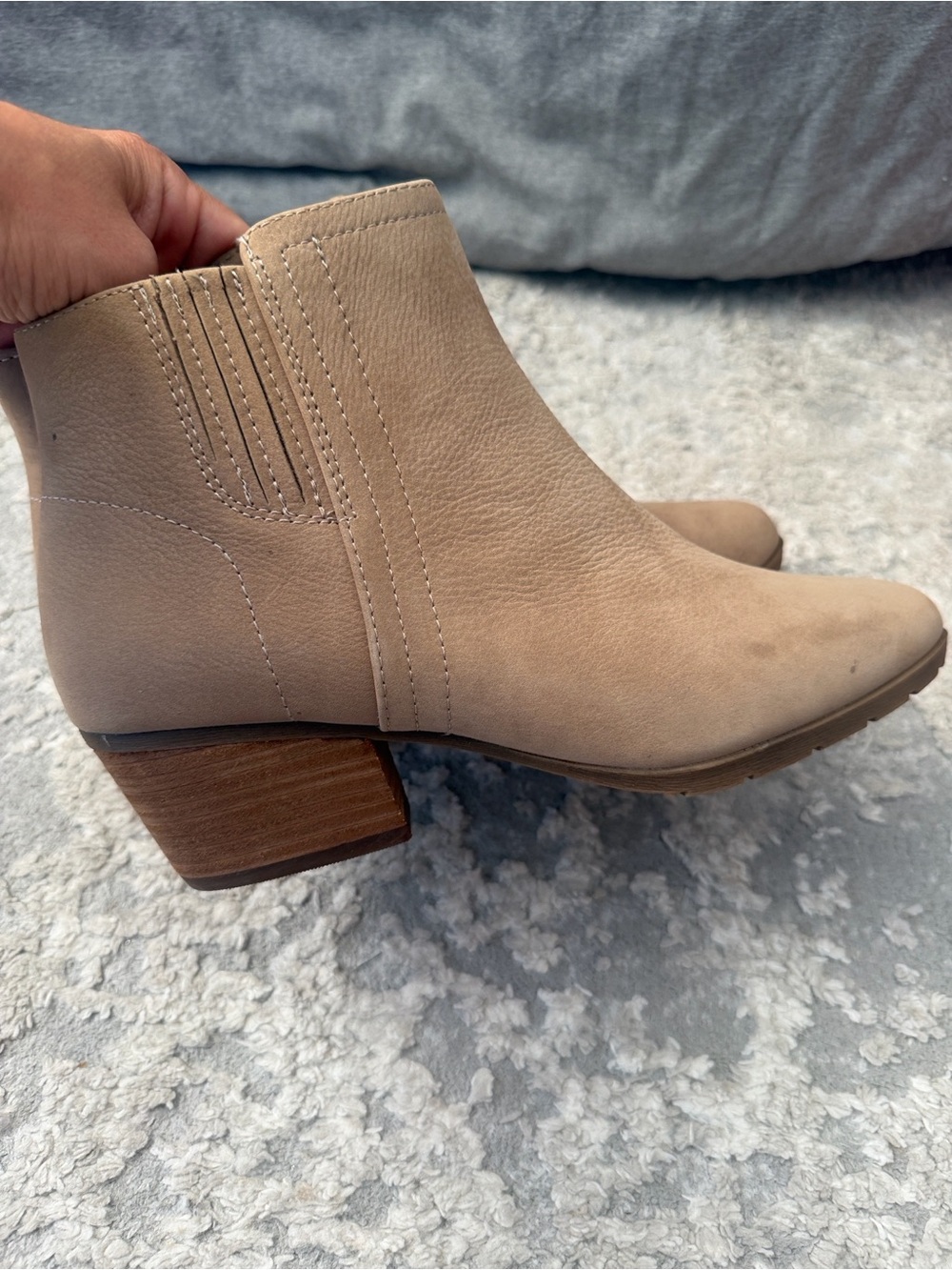 Blondo Taupe Waterproof Ankle Heeled Boots